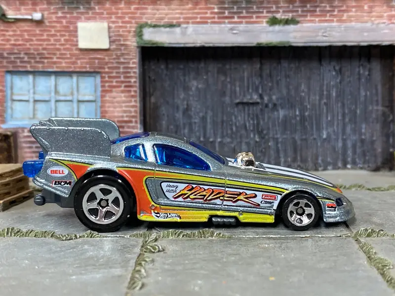 Loose Hot Wheels - 2010 Ford Mustang Funny Car Dragster - Silver 1