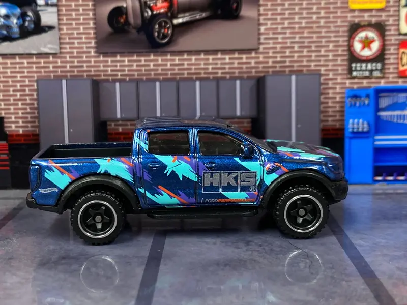 Loose Hot Wheels - 2019 Ford Ranger Raptor 4X4 Truck - Blue And Purple Hks 1
