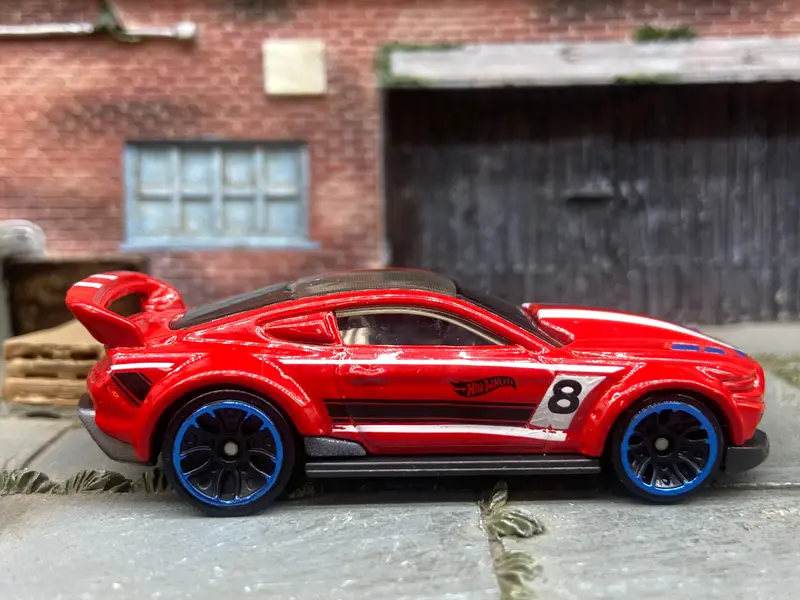 Loose Hot Wheels Custom 2015 Ford Mustang Race Car Dressed In Red, White And Black 1