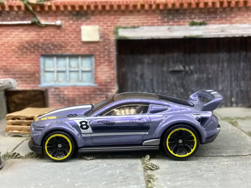 Loose Hot Wheels - Custom 2015 Ford Mustang Race Car - Purple, White And Black 1