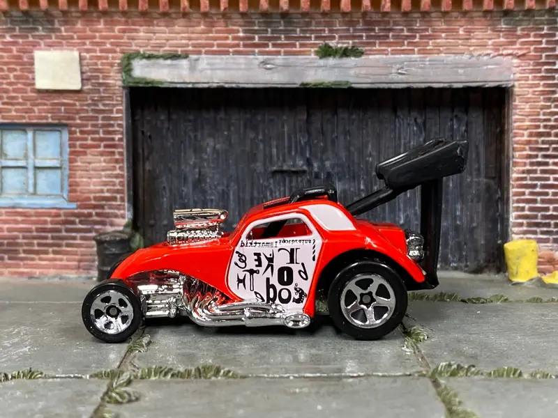 Loose Hot Wheels - Fiat 500C Dragster - Red And White 1