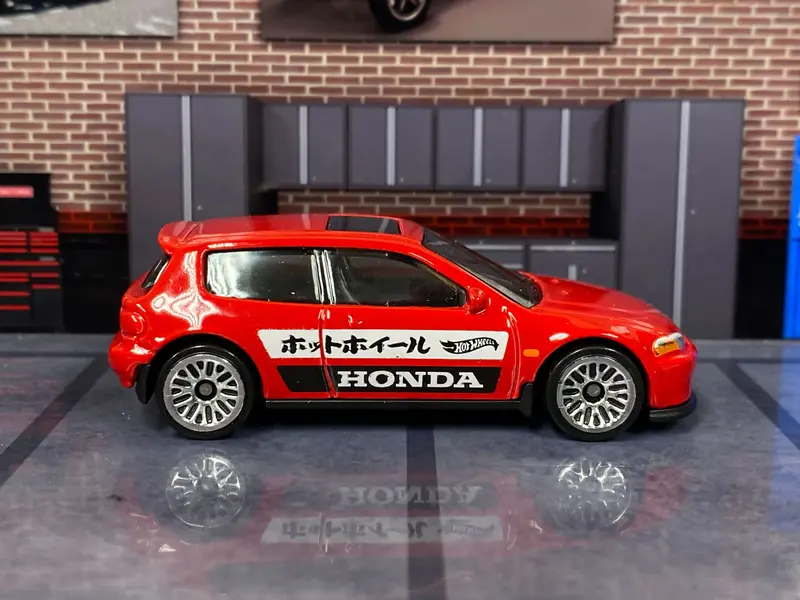 Loose Hot Wheels Honda Civic Eg - Red, White And Black 1