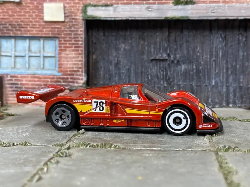 Loose Hot Wheels - Mazda 787B Race Car - Red And Yellow Goodyear 1