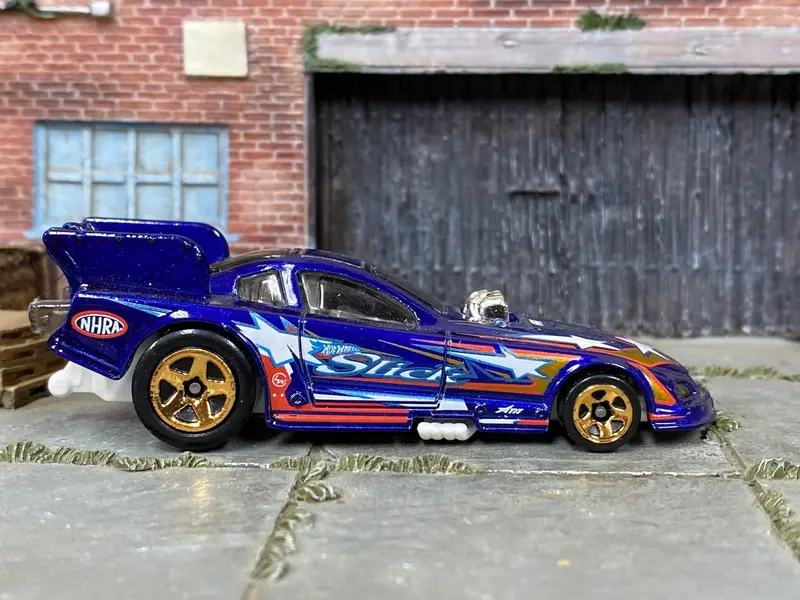 Loose Hot Wheels - Mustang Funny Car Dragster - Blue Slick Livery 1