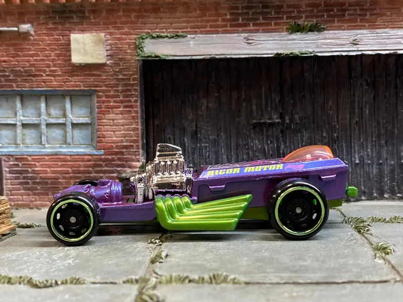 Loose Hot Wheels - Rigor Motor Drag Car Dragster - Purple And Green 1