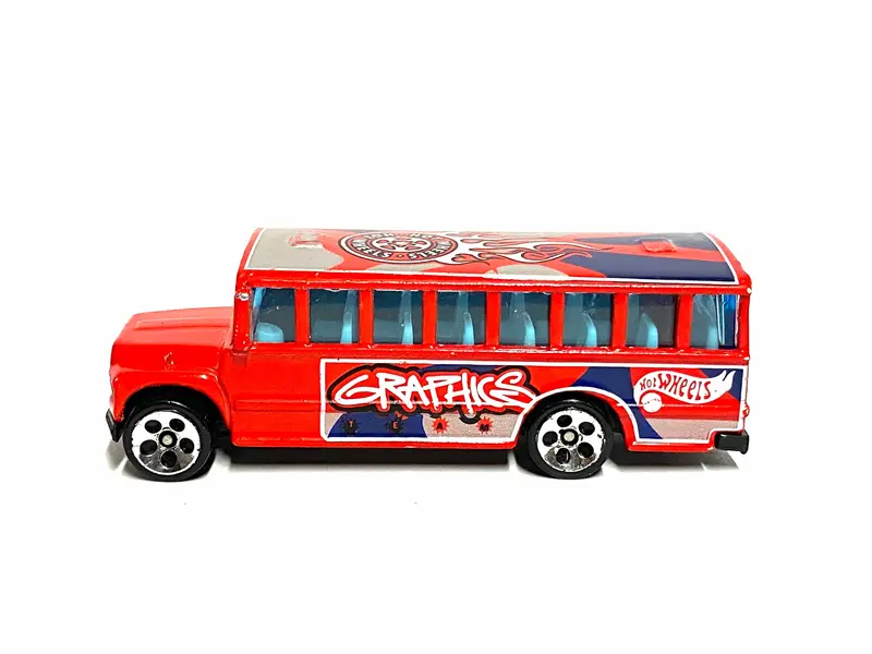Loose Hot Wheels - School Bus - Red, Silver And Blue Hot Wheels 1