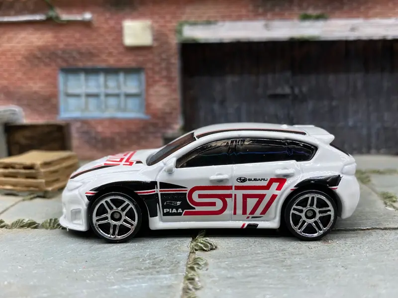 Loose Hot Wheels - Subaru Wrx Sti - White, Red And Black 1