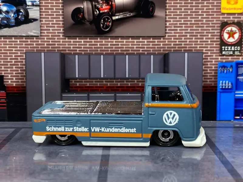 Loose Hot Wheels - Vw Volkswagen T2 Pick Up - Gray, Orange And White 1