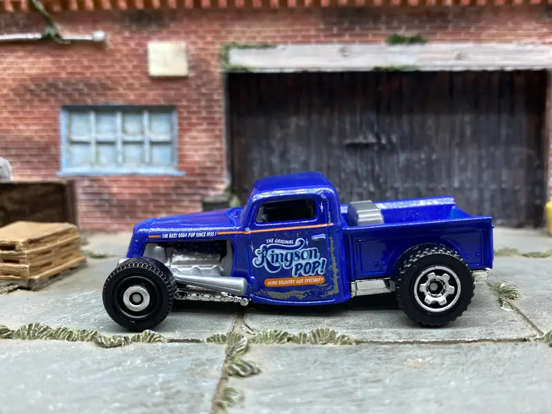 Loose Matchbox - 1935 Ford Pick Up Truck - Blue Kingson Pop Livery 1