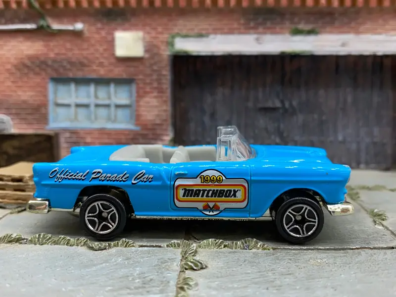 Loose Matchbox - 1955 Chevy Bel Air Convertible - Light Blue Matchbox 1