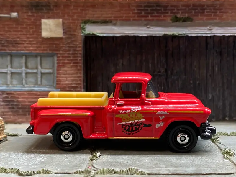 Loose Matchbox - 1957 Gmc Stepside - Red And Gold With Wood Bed Sides 1