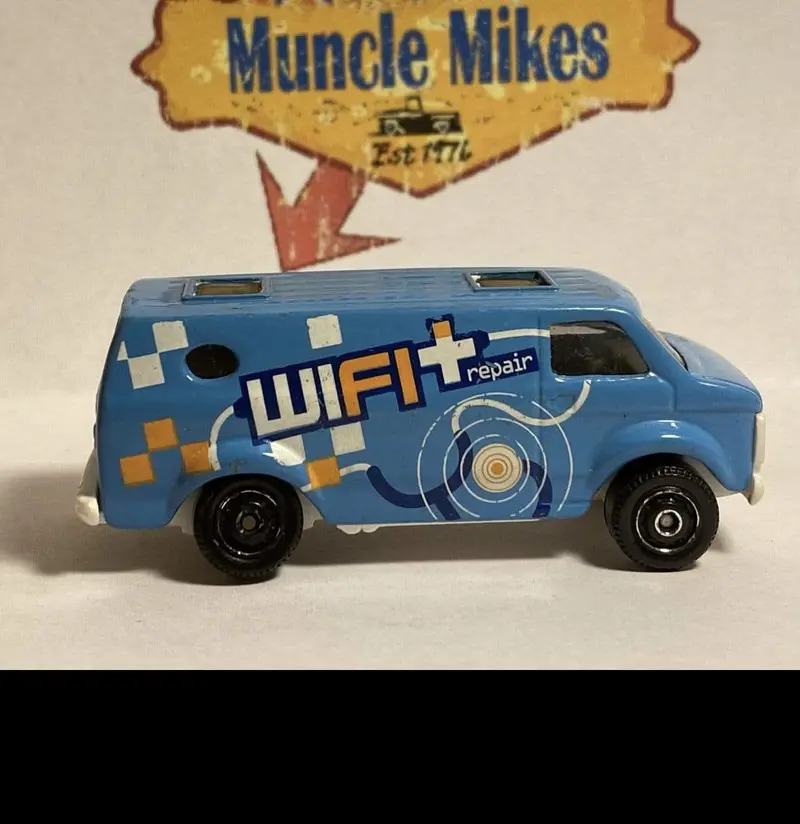 Matchbox 1975 Chevrolet Chevy Van Blue Wifi Repair Mbx Adventure City Thailand 1