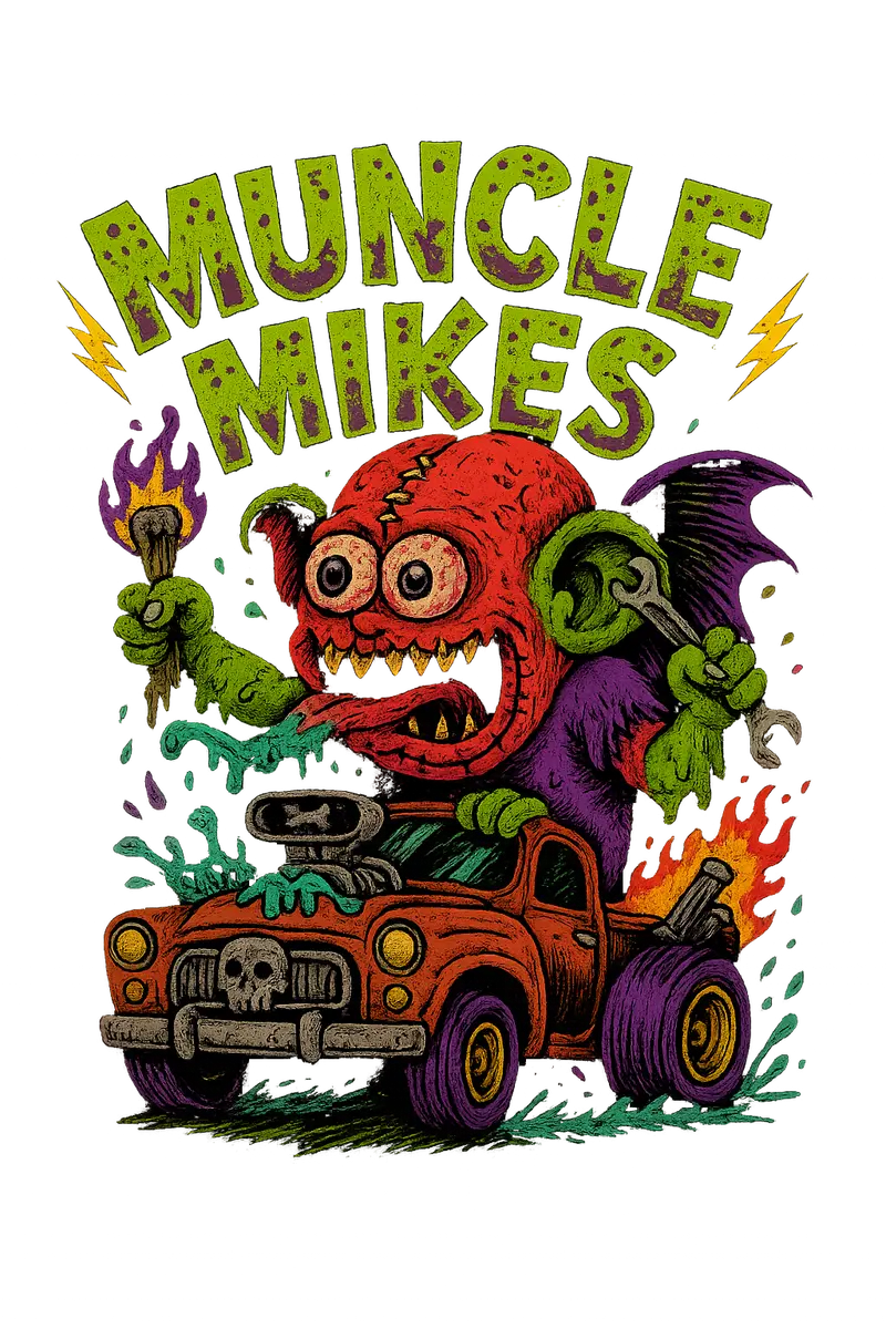 Muncle Mikes Hot Rod And Rat Rod Shirt Mayhem! Monster Rods! (031) 1