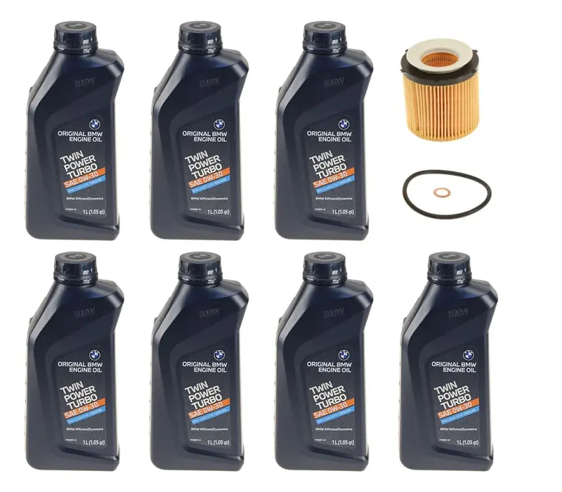 Oil Service Kit - Genuine Bmw Oil  0W-30 - For Models With Plastic Oil Filter Housing N20 Xdrive / N52/ N54 / N55 1
