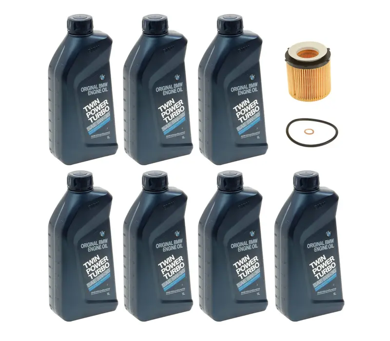 Oil Service Kit - Genuine Bmw Oil  5W-30 - For Models With Plastic Oil Filter Housing N20 Xdrive / N52/ N54 / N55 1