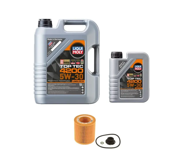 Oil Service Kit Liqui Moly Top Tec 4200 5W-30 - N20 Rwd With Plastic Oil Pan 1