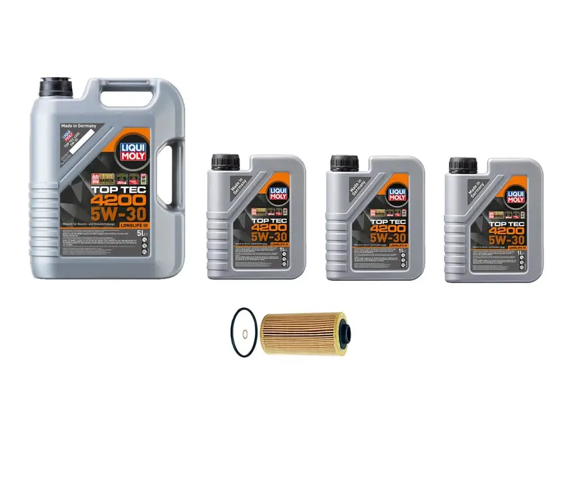 Oil Service Kit - Liqui Moly Top Tec 4200 Sae 5W-30 - Bmw / M60 / M62 / M70 / M73 / S62 / S70 1