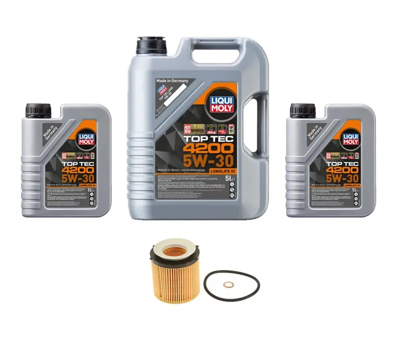 Oil Service Kit - Liqui Moly Top Tec 4200 Sae 5W-30 - For Models With Plastic Oil Filter Housing N20 Xdrive / N52/ N54 / N55 1