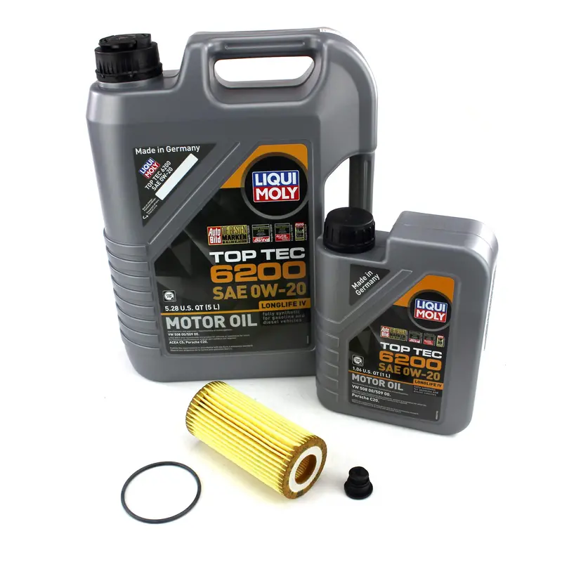 Oil Service Kit Liqui Moly Top Tec 6200 0W-20 Motor Oil - Vw/Audi 2.0T Gen3b / Evo4 / Mk8 Gti / Mk7 Gli & More 1