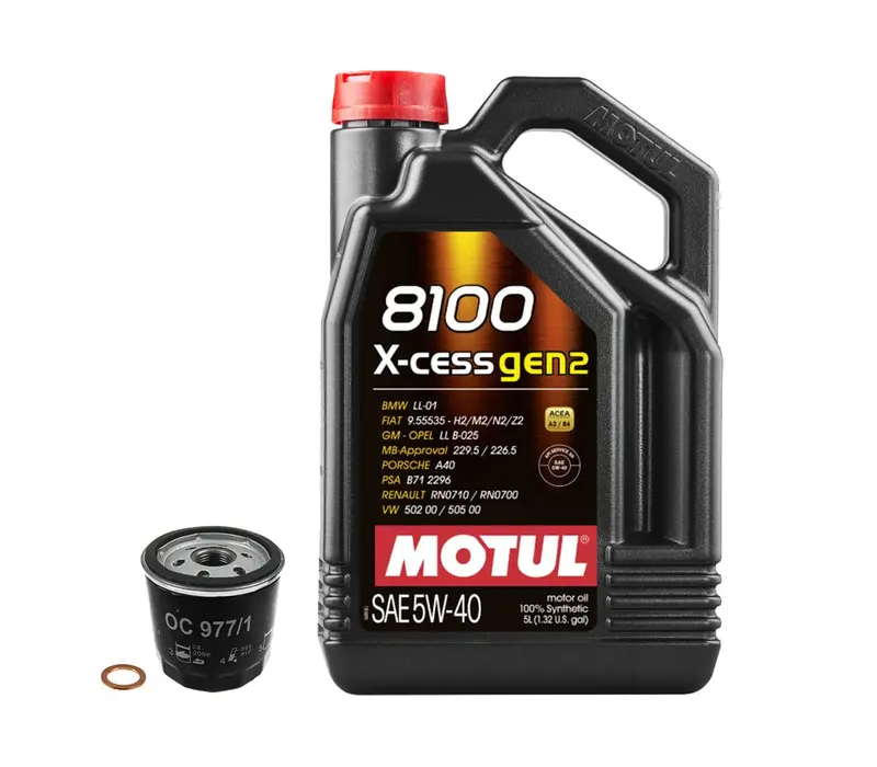 Oil Service Kit - Motul 8100 X-Cess Gen2 Synthetic Motor Oil 5W-40 - Vw / 1.4T / 2013-2018 Jetta 1