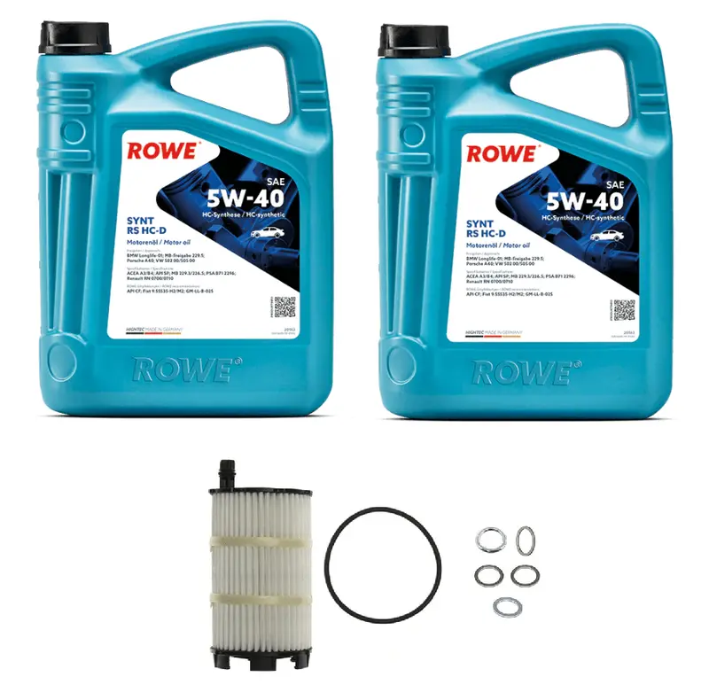 Oil Service Kit - Rowe Hightec Synt Rs Hc-D Sae 5W-40 - Audi R8 V10 5.2L 1