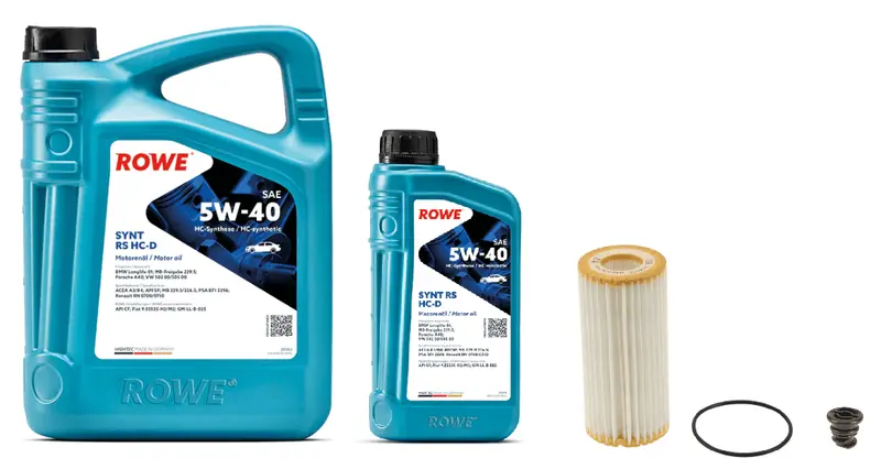 Oil Service Kit - Rowe Hightec Synt Rs Hc-D Sae 5W-40 - Vw/Audi / Gen 3 / 1.8T / 2.0T 1