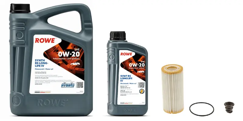 Oil Service Kit - Rowe Hightec Synth Rs Longlife Iv Sae 0W-20 - Vw/Audi / Mqb Gen 3 1