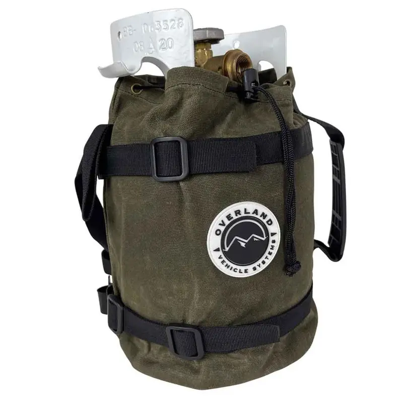 Overland Vehicle Systems Propane Bag W/Handle & Straps #16 Waxed Canvas Storage 1