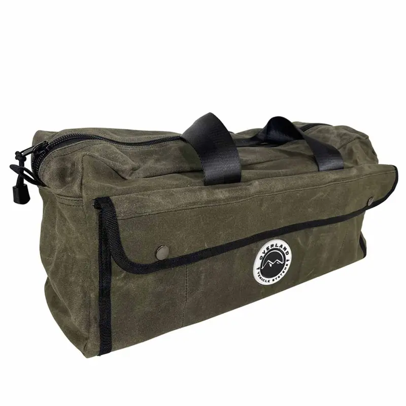 Overland Vehicle Systems Small Duffle Bag W/Handle & Straps #16 Waxed Canvas Storage 1