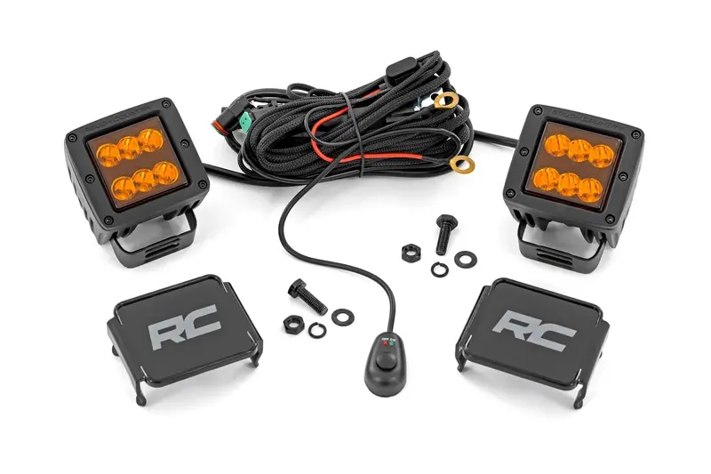 Rough Country 2 Inch Led Spot Amber Light Pods 1
