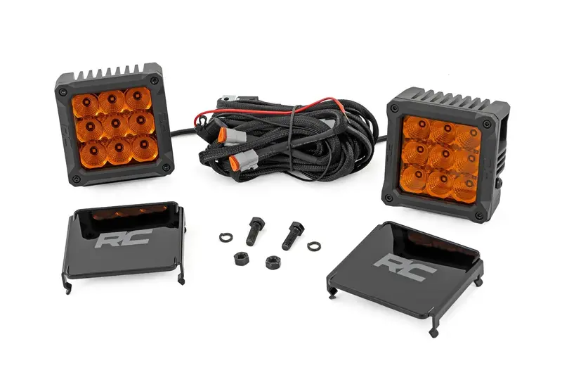 Rough Country 4" Chrome Series Led Amber Light Pods 1