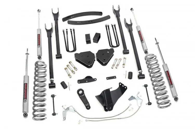 Rough Country 6 Inch Lift Kit Gas 4 Link Fits Ford F-350 4Wd 2008-2010 1