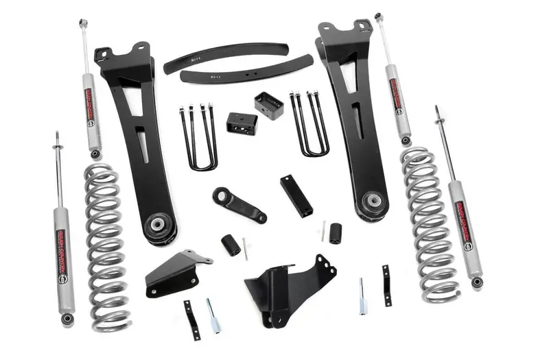 Rough Country 6 Inch Lift Kit Gas Radius Arm Fits Ford F-350 4Wd 2005-2007 1