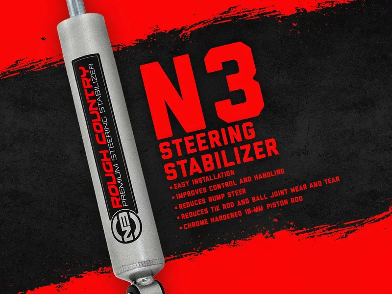 Rough Country N3 Steering Stabilizer Fits Dodge Ram 3500 4Wd 1994-2012 2