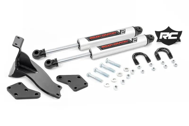 Rough Country V2 Steering Stabilizer Dual 2.5-8 Inch Lift Fits Dodge Ram 3500 4Wd 2013-2024 1