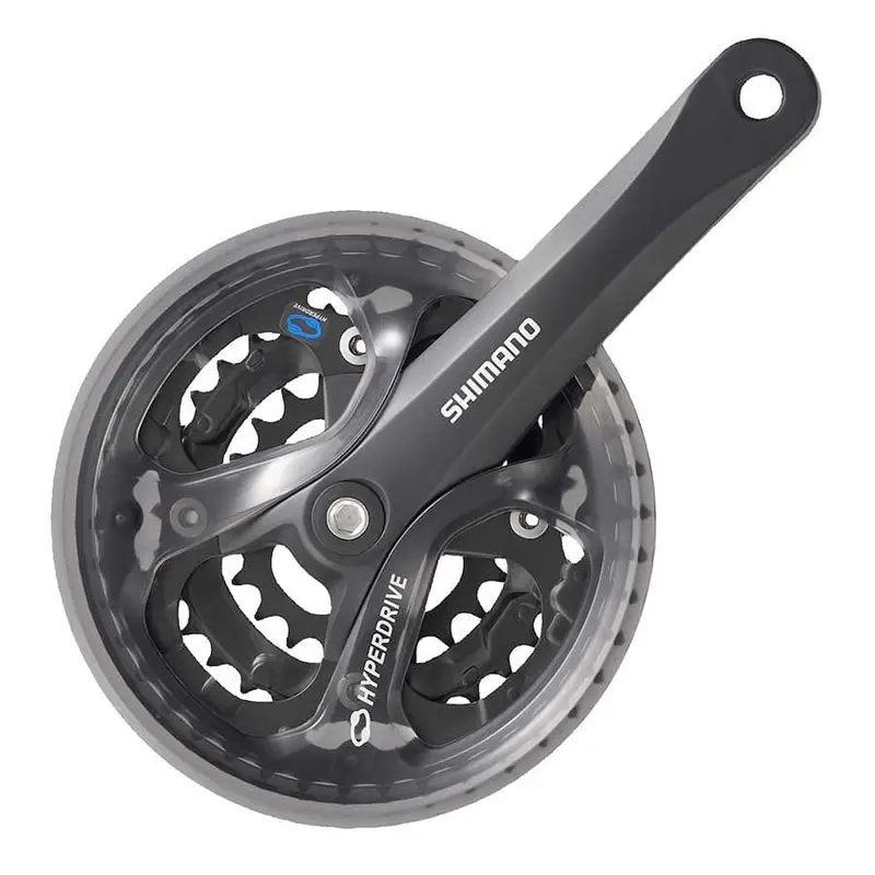 Shimano FC-M361-L Triple Crankset – 42/32/22T, 175mm, 8/7-Speed Compatible, Black