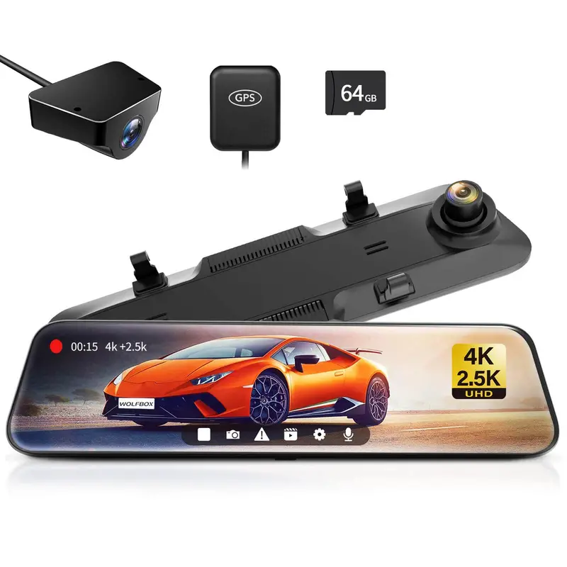 Wolfbox G900 4K Touch Screen Rear-View Mirror Replacement 1
