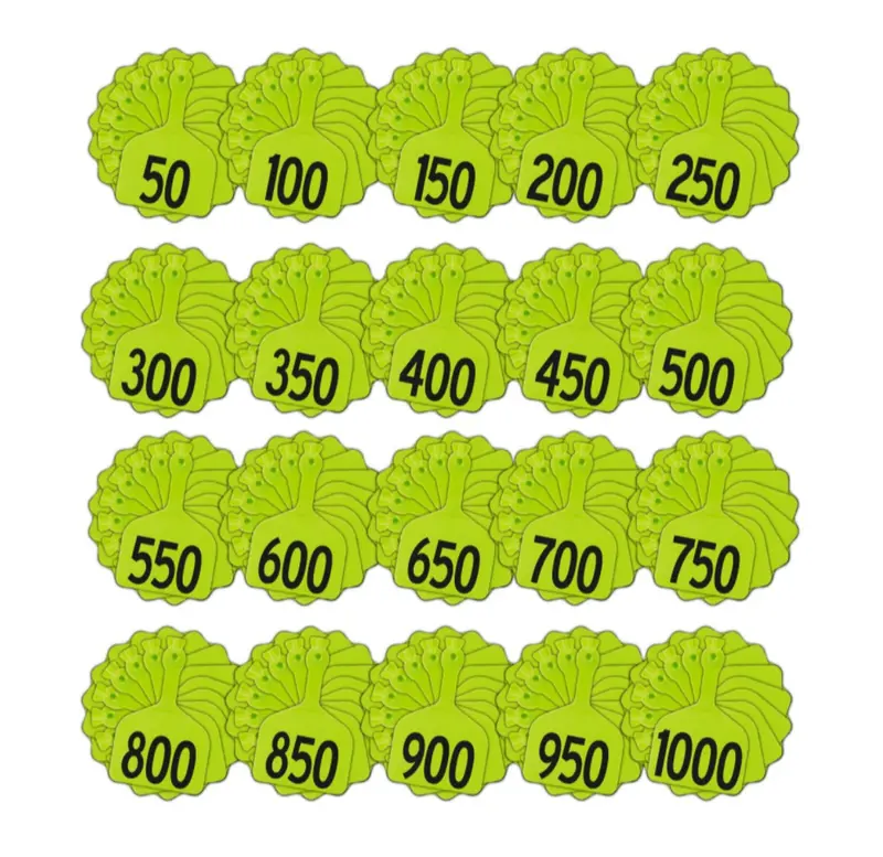 Z Tags Feedlot Pre-Printed Tags 1-1000 Pkg 5