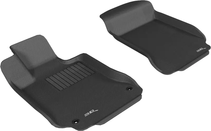 3D Maxpider Custom-Fit Floor Mats For 2008–2014 Mercedes-Benz C-Class W204 (First Row), Kagu Texture, Black 1