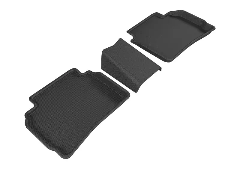 3D Maxpider Custom-Fit Second-Row Floor Mats For 2016–2020 Chevrolet Malibu Kagu – Black All-Weather Protection 1