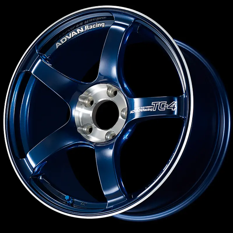 Advan Tc-4 Se Racing Wheel – 16X7", +42Mm Offset, 4X100 Pcd, 63Mm Hub Bore, Indigo Blue & Diamond Cut Finish 1