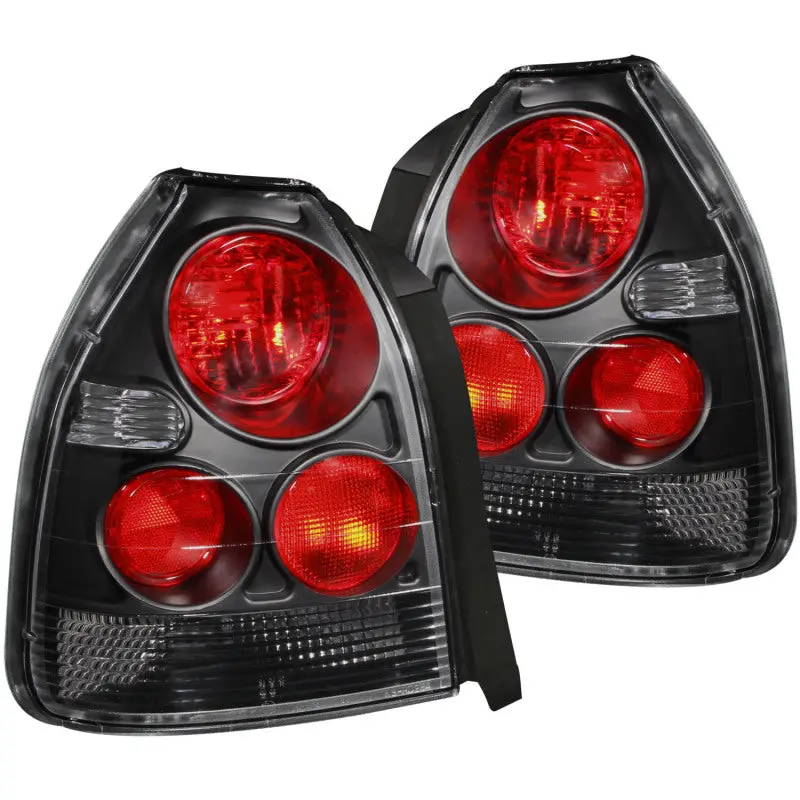 Anzo 1996-2000 Honda Civic Taillights Black 1