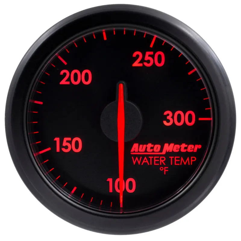 Autometer Airdrive Water Temperature Gauge – 2-1/6-Inch Diameter, 100–300°F Range, Black Housing 1