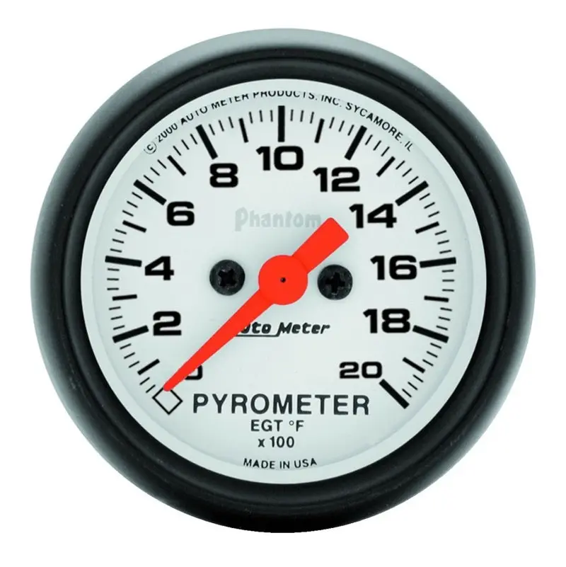 Autometer Phantom 2 1-1/16” Digital Pyrometer Gauge – 2000°F Range With Stepper Motor Display 1