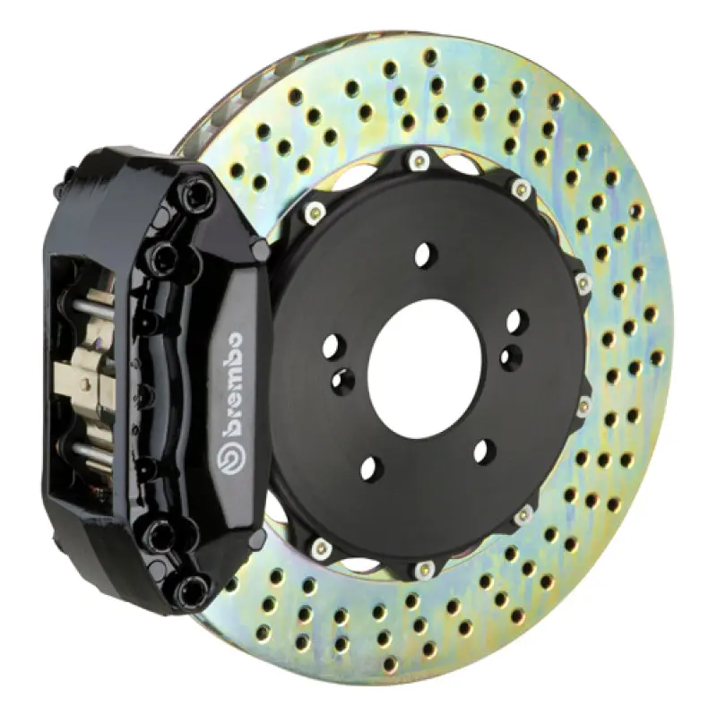 Brembo 97-99 Cl Front Gt Bbk 4 Piston Cast 2Pc 328X28 2Pc Rotor Drilled-Black 1