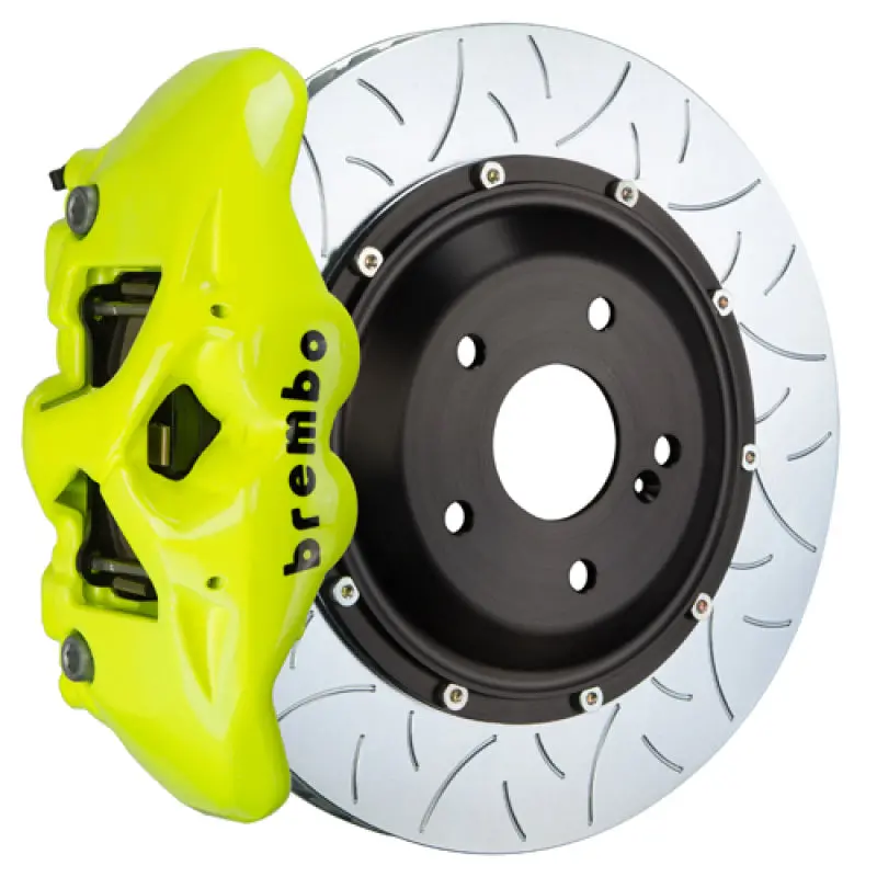 Brembo Rear Gt Big Brake Kit For 2008–2013 Bmw M3 – 4-Piston Calipers, 380X28 Slotted Two-Piece Rotors, Fluorescent Yellow Finish 1
