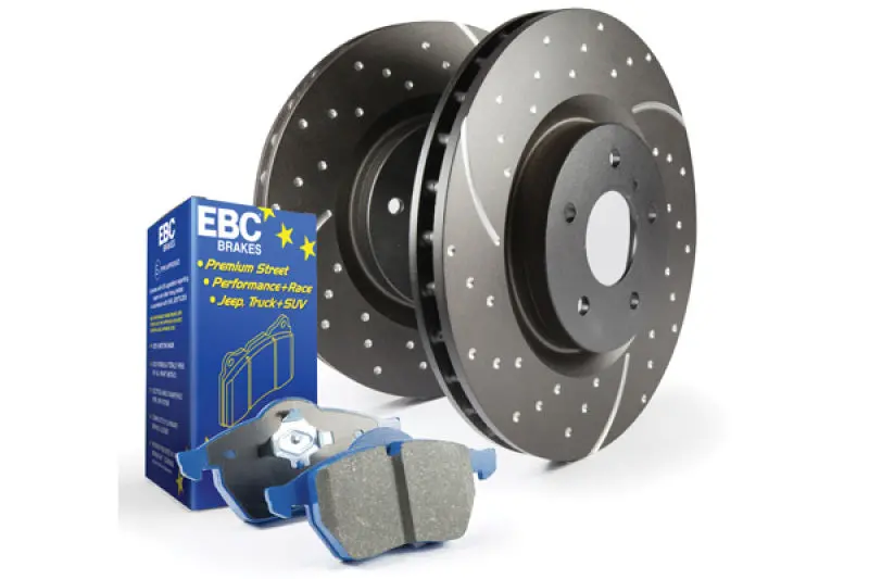 Ebc S6 Premium Brake Kit – Bluestuff Pads Paired With Gd Series Drilled And Slotted Rotors 1