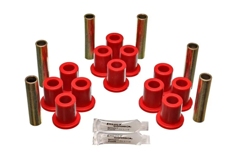 Energy Suspension Front Spring Bushing Kit For Front-Wheel & Four-Wheel Drive Vehicles – Red Polyurethane 1