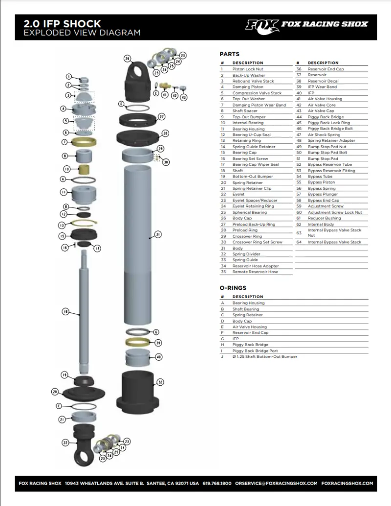 Fox 1.834-Inch Diameter Aluminum Shock Body – 7/16-20 Thread, Offset Design, 6061-T6 Black Anodized Finish 1