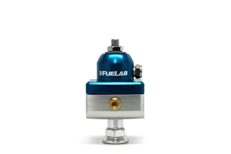 Fuelab Adjustable Mini Fuel Pressure Regulator – 1–3 Psi Range, -6An In / Dual -6An Out, Blue Anodized 1